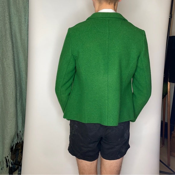 Kelly Green Wool Blazer Fall Jacket | Unisex - Picture 2 of 3